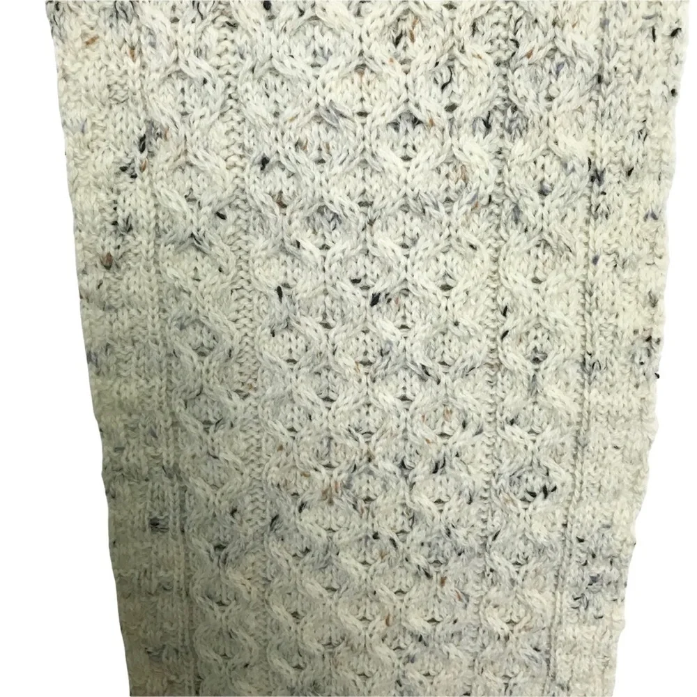 Aran Crafts 100% Wool Cream Flecked Knit Scarf